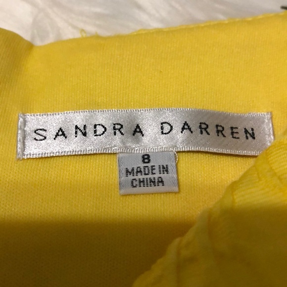 Sandra Darren sleeveless yellow dress size 8 - Picture 7 of 8
